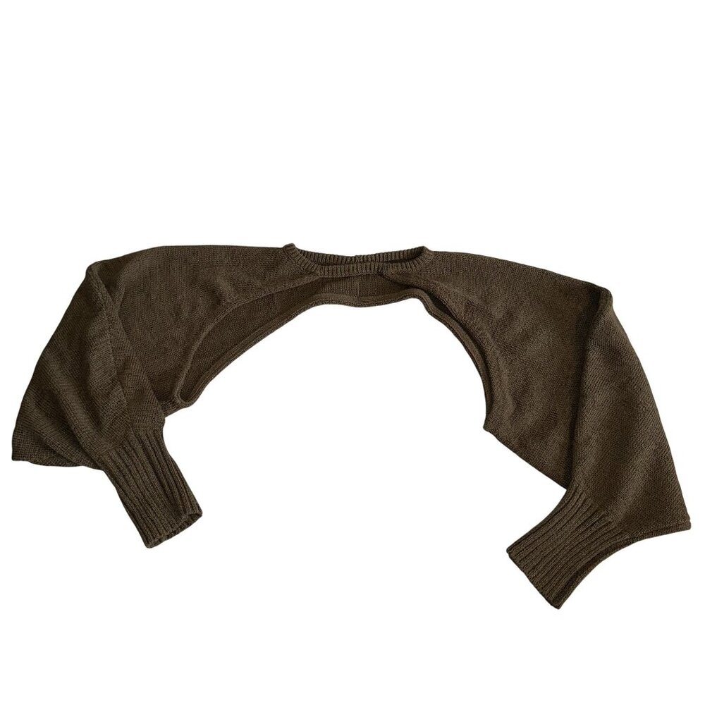 Cult Gaia Sally Advieh Brown Blouson Sleeve Cotton Blend Shrug Women's Small S